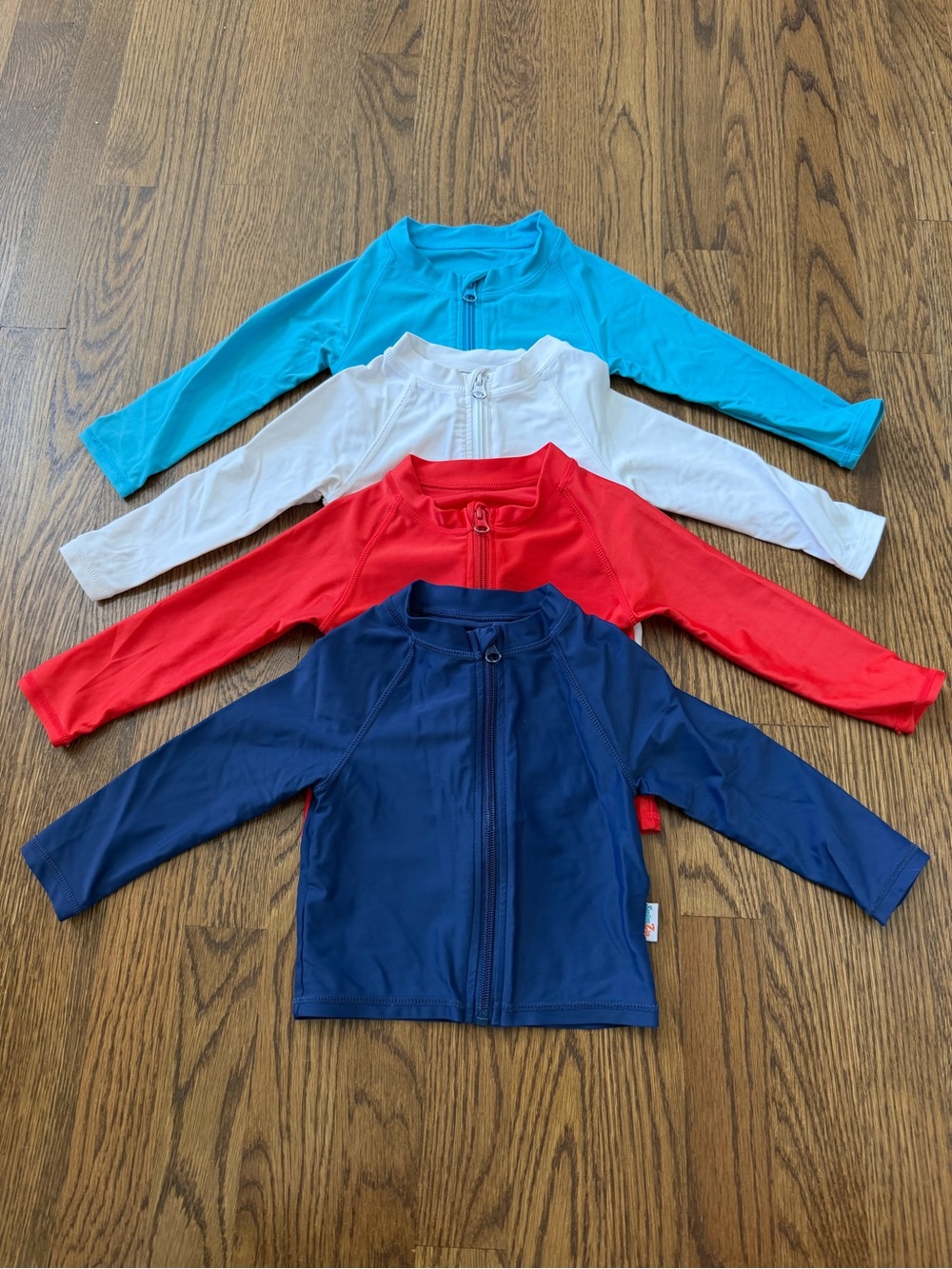 SwimZip UPF 50+ Long Sleeve Zipper Rash Guard Swim Shirt Set, size 12-18M